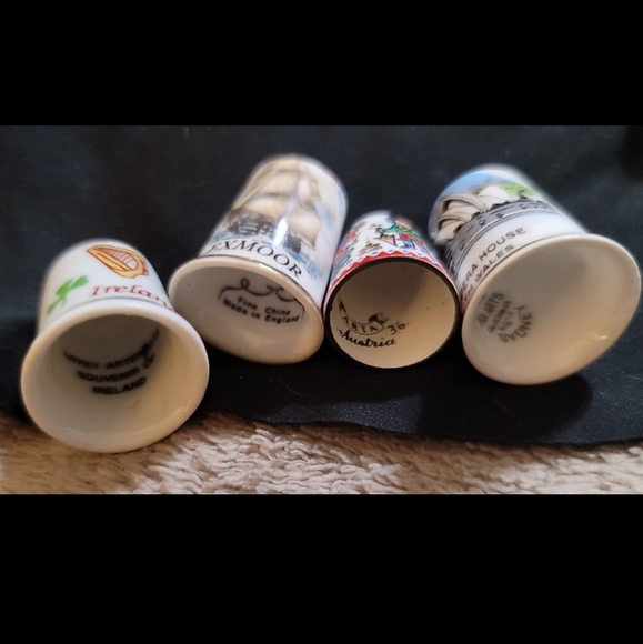 6 Porcelain Hand Painted Thimbles.Ireland Australia Austria& England Collectible - Picture 2 of 10